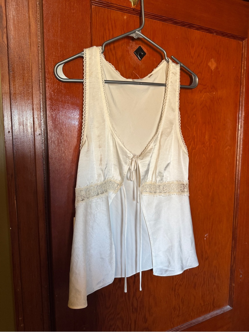 Aritzia Cream Lace-Trim Camisole Tank